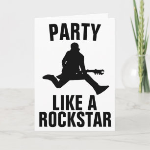 PARTY LIKE A ROCK STAR GUITAR BIRTHDAY CARDS