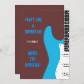 Party Like a Rockstar blue Invitation (Front/Back)