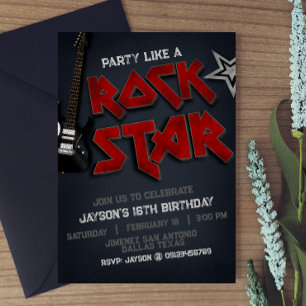 Party Like a Rockstar Invitation