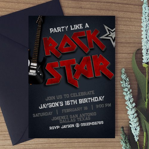 Party Like a Rockstar Invitation