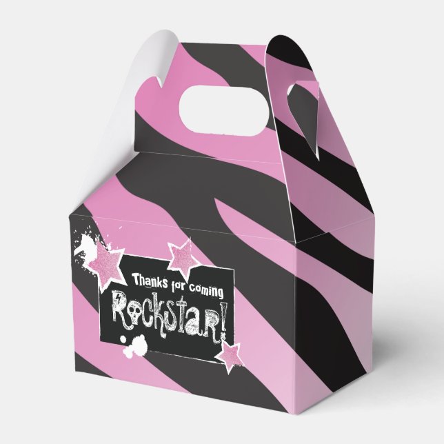 Party Like a Rockstar- Pink Favor Box (Front Side)