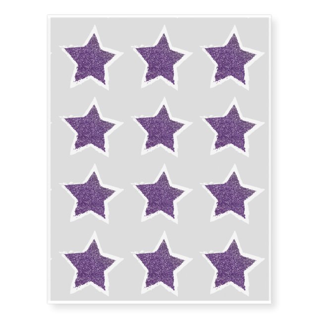 Party Like a Rockstar- Purple Glitter Star Tattoo (Front)