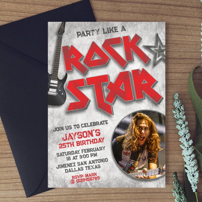 Party Like A Rockstar with Picture Invitation (Creator Uploaded)