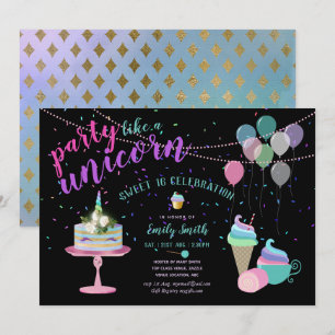 Party like a UNICORn Fun Invitation ANY Occasion