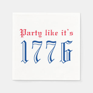 Party like it’s 1776 red blue vintage typography napkins