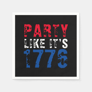 Party like it’s 1776 red white blue typography napkins