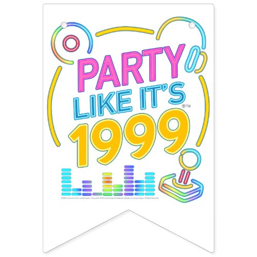 Party Like It’s 1999®™ – Neon Soundtrack Bunting Flags
