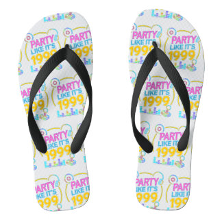 Party Like It’s 1999®™ – Neon Soundtrack Flip Flops