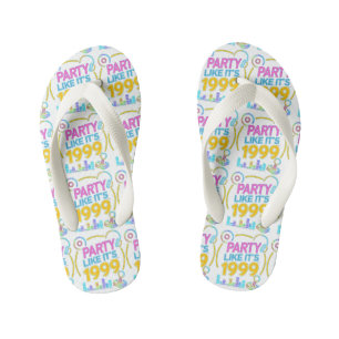 Party Like It’s 1999®™ – Neon Soundtrack Kid's Flip Flops