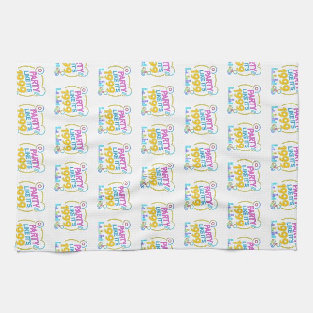 Party Like It’s 1999®™ – Neon Soundtrack Kitchen Towel (Horizontal)