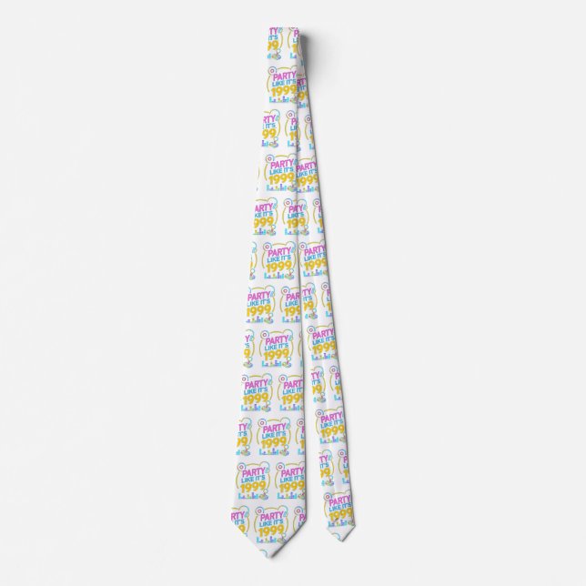Party Like It’s 1999®™ – Neon Soundtrack Neck Tie (Front)