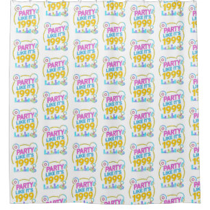 Party Like It’s 1999®™ – Neon Soundtrack Shower Curtain