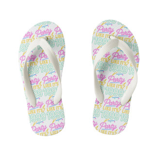 Party Like It’s 1999®™ – Neon Voltage Kid's Flip Flops