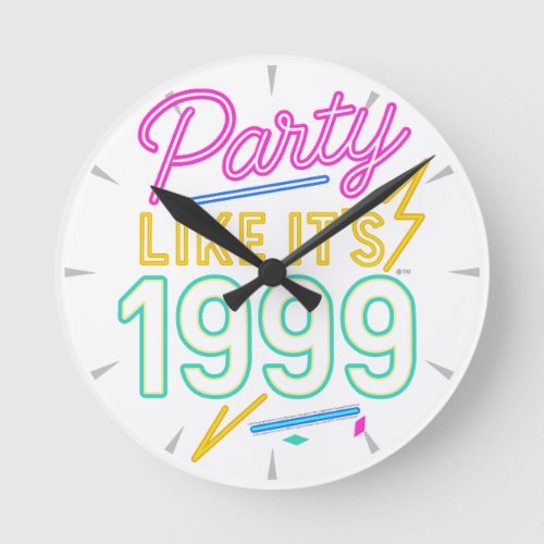 Party Like It’s 1999®™ – Neon Voltage Round Clock