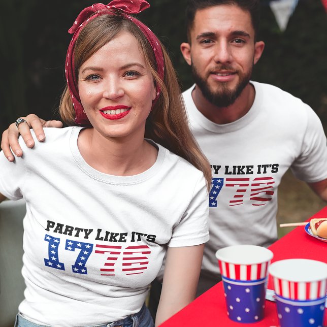 Party Like It's 1776 American 4th of July Unisex T-Shirt (Creator Uploaded)