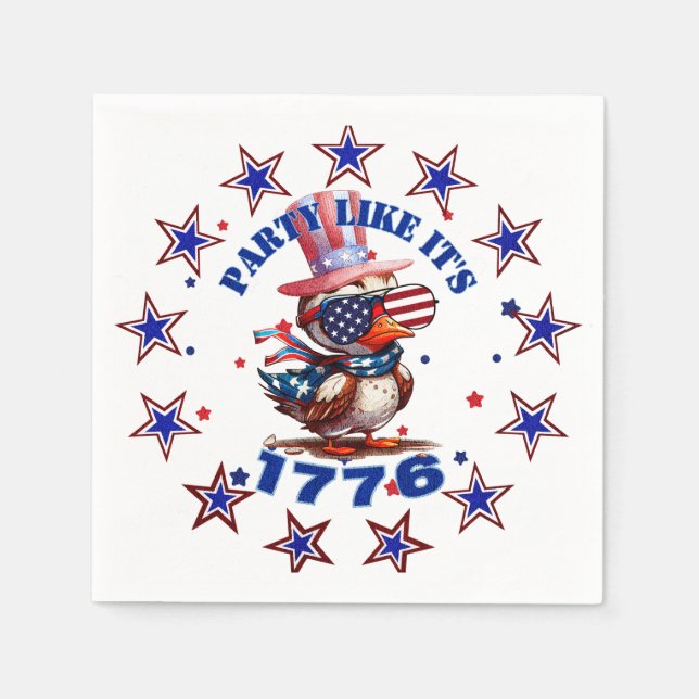 Party Like its 1776 American Eagle and 1776 Flag Napkins (Front)