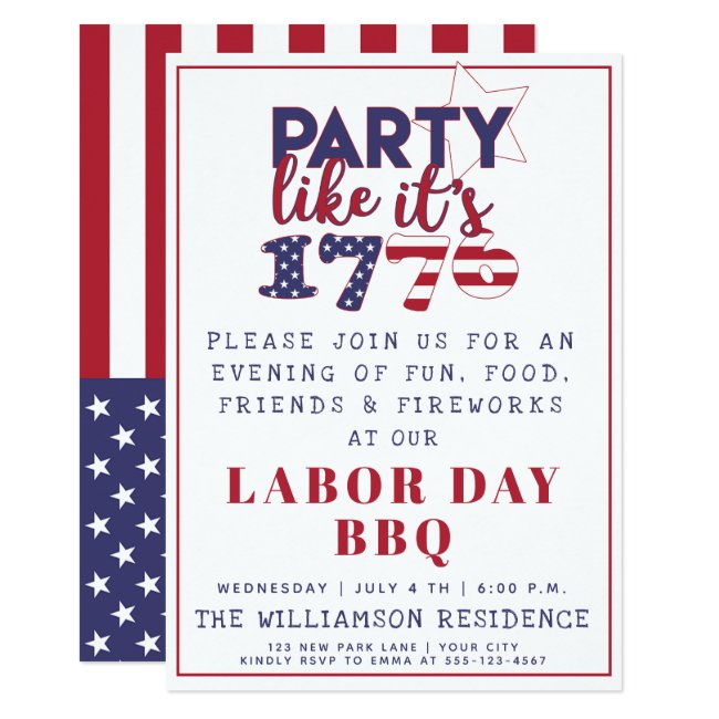 Party like it's 1776 American Flag Labor Day BBQ