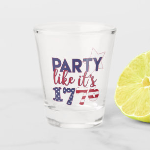 Party like it's 1776 - American Flag Typography Shot Glass