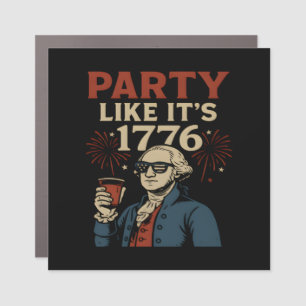 Party Like It's 1776 Funny Patriotic Drinking Desi Car Magnet