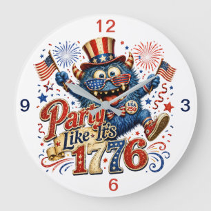 Party Like It's 1776 Large Clock