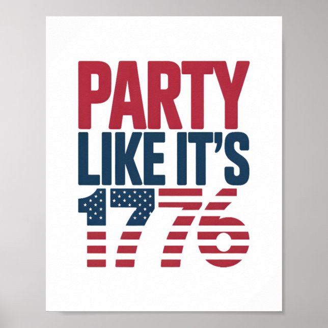 Party Like It's 1776 Viral Quote Poster (Front)
