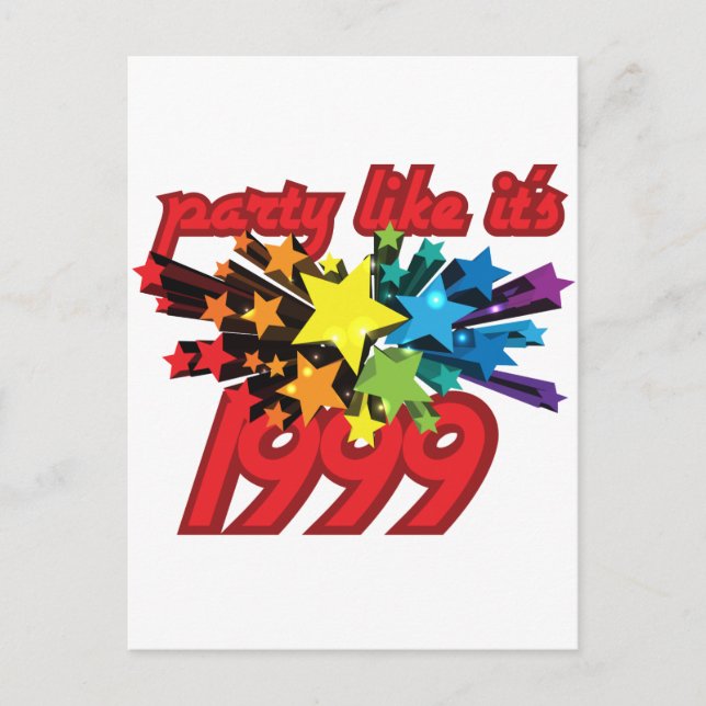 Party Like It's 1999 - Star Power Invitation Postcard (Front)