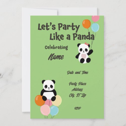 Party Like Panda Invitation