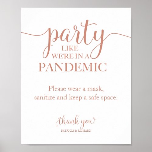 Party Like Were In a Pandemic Funny Sign