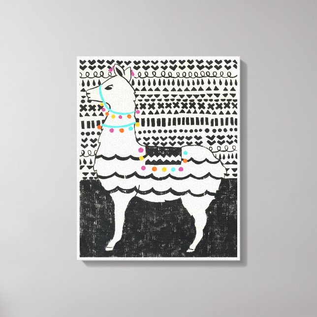 Party Llama Canvas Print (Front)