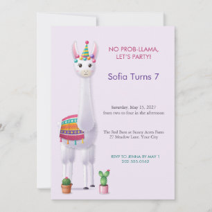 Party Llama Kids Birthday Invitation