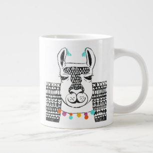 Party Llama - Portrait Giant Coffee Mug