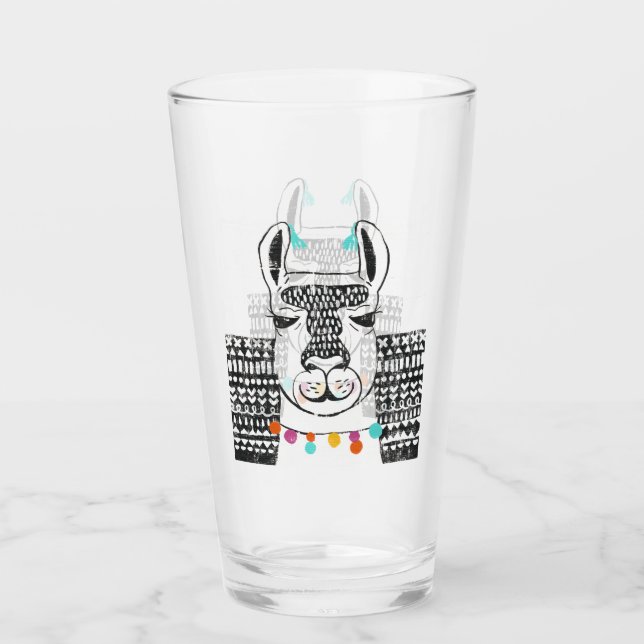 Party Llama - Portrait Glass (Front)