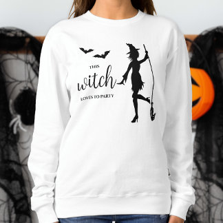 Party Lover Girly Witch Silhouette Fun Halloween Sweatshirt