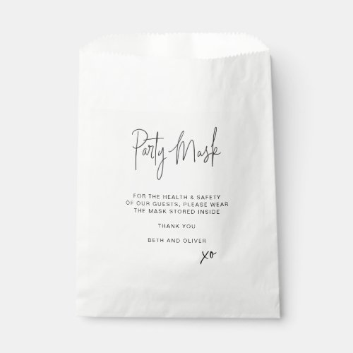 Party Mask Guest Face Mask Favor Bag