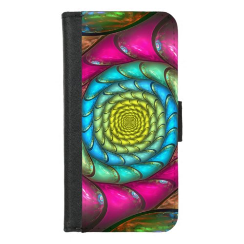 Party Melt Colorful Abstract Spiral iPhone 87 Wallet Case