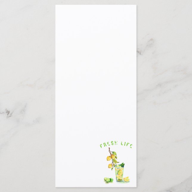 Party Menu with Lemon Juice Cool Drink - Your Text (Front)