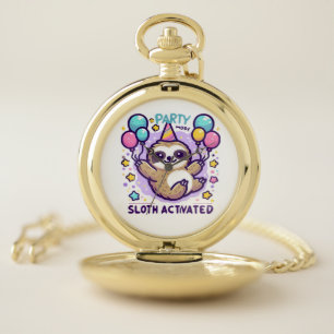 Party Mode Sloth Activated Birthday Balloon Sloth Pocket Watch