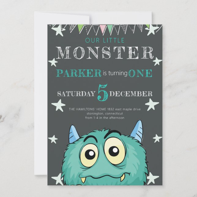 Party Monster Kids Birthday Invitation (Front)