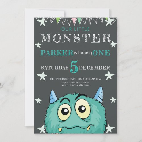 Party Monster Kids Birthday Invitation