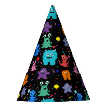 Party Monster Pattern Colorful Monsters Kids Party Hat