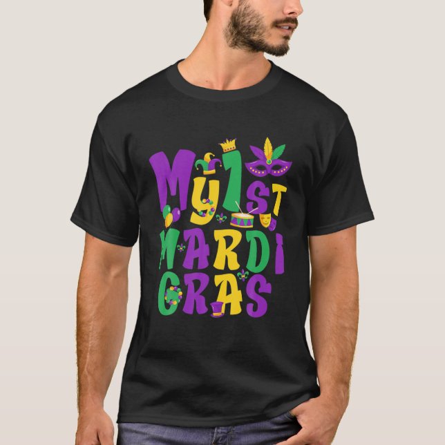 Party My First Mardi Gras For Boys Girls T-Shirt (Front)