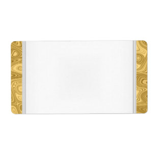 Party Name Tag Label gold White