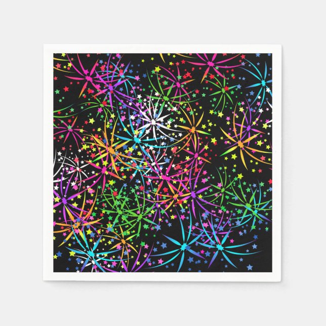 Party Napkin rainbow fireworks  Lighthouse Route (Front)
