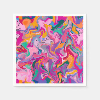 Party Napkins - Colorful Marbelized