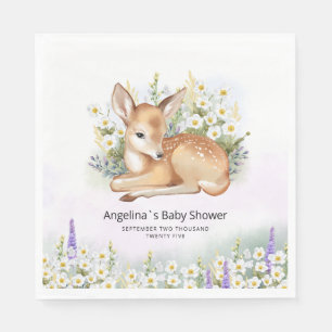Party Napkins for baby shower with adorable fawn