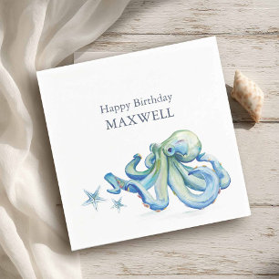 Party Napkins Kid's Birthday Cute Octopus