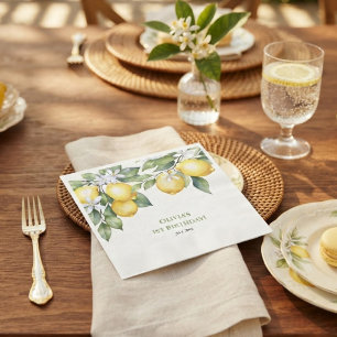 Party Napkins Lemon citrus 1st birthday.