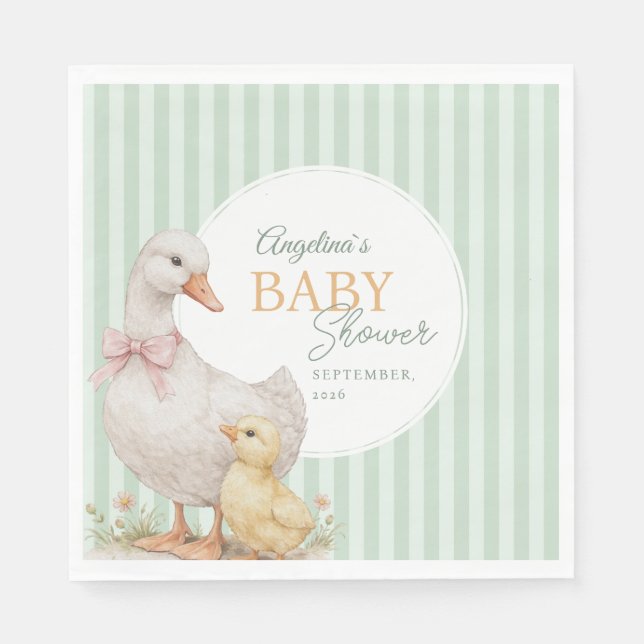 Party Napkins Mother Goose and Gosling. (Front)
