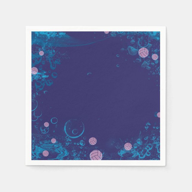 Party Napkins Water Polo - Pink Party Tableware 50 (Front)
