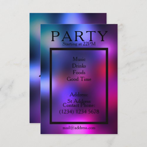 Party night cool smooth club style invitation
